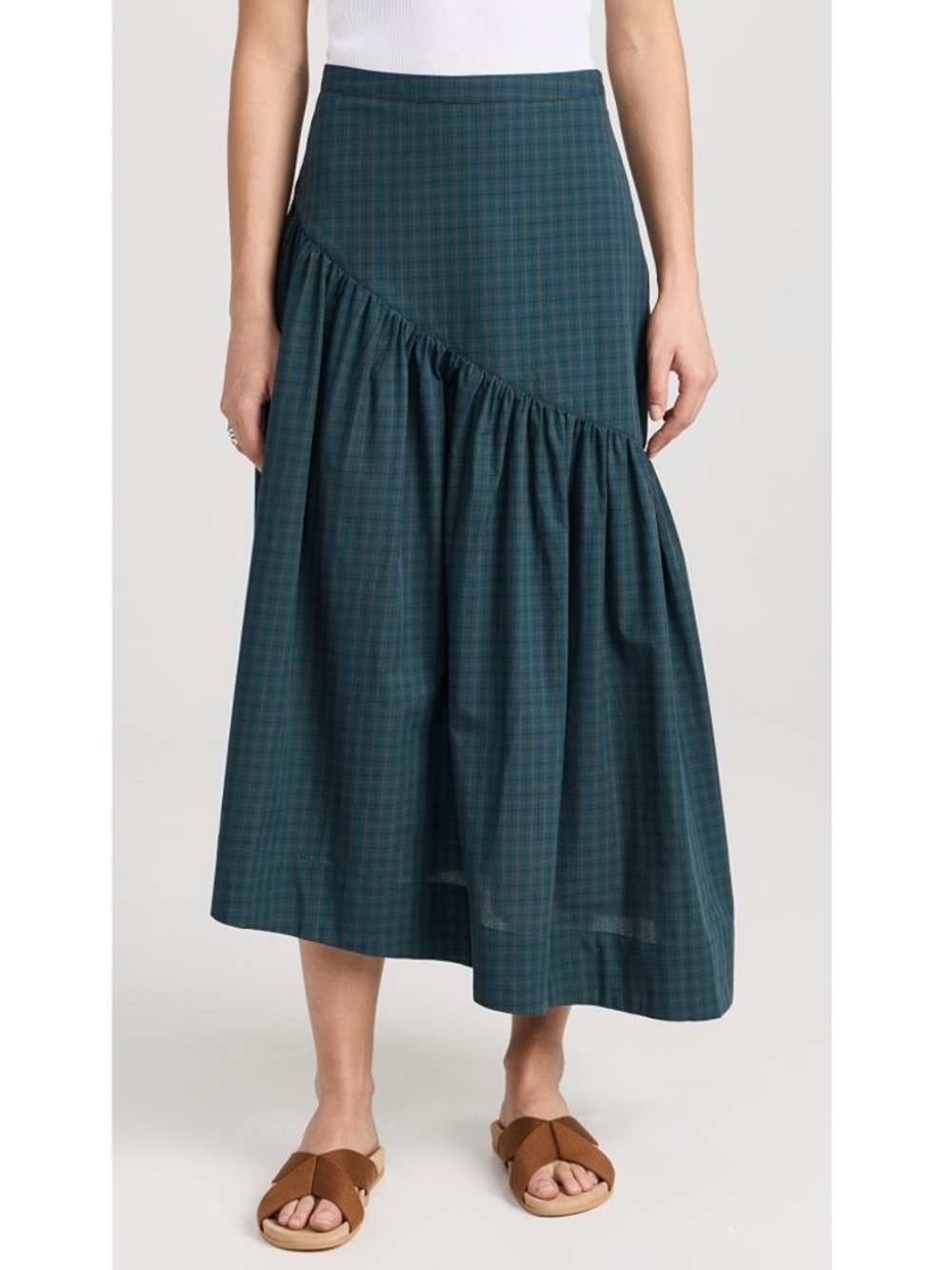 Ciao Lucia Eliana Asymmetrical Midi Skirt Plaid Size 2